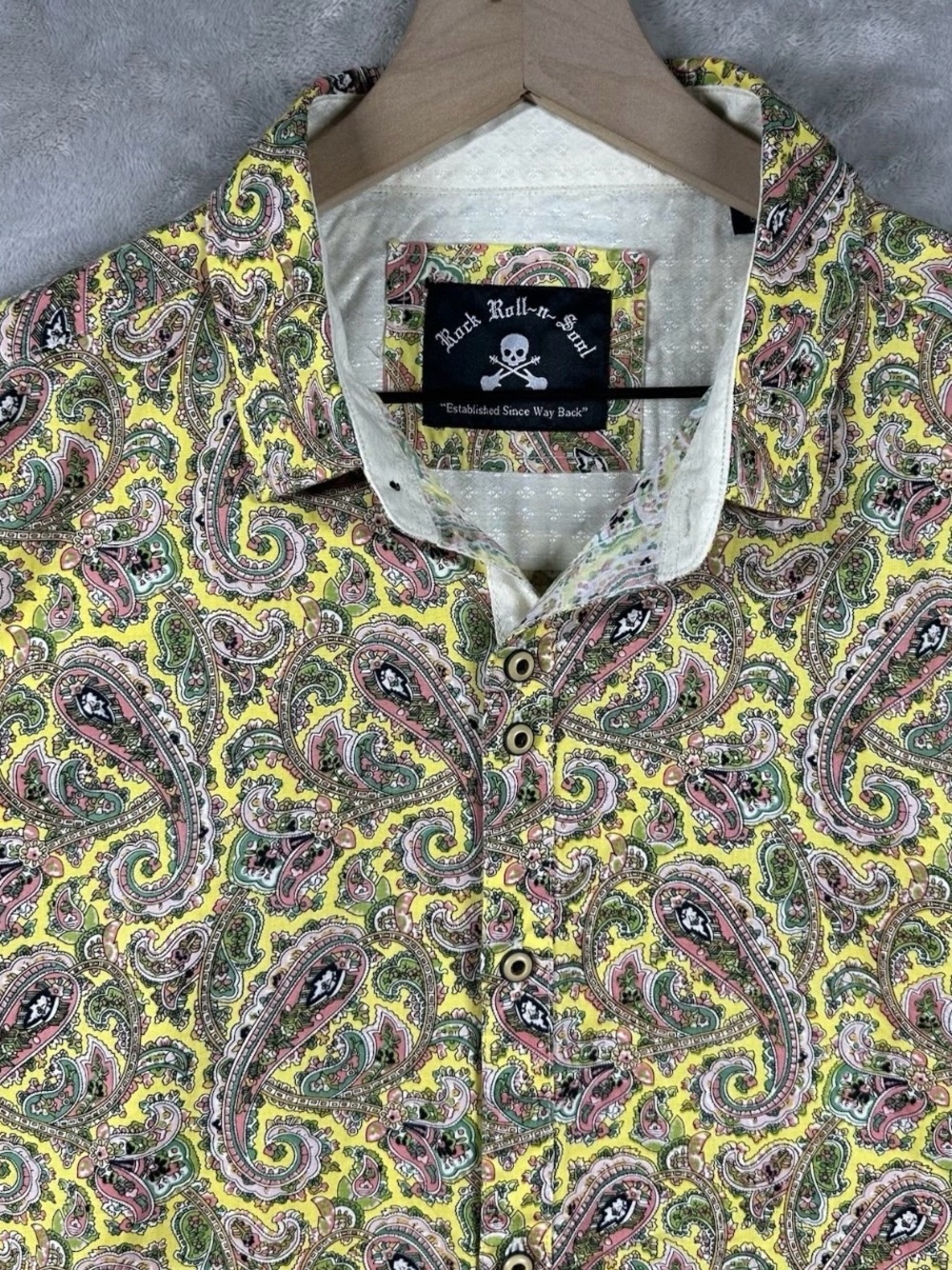 NWT Men’s Rock N Roll Soul 2X Short Sleeve Paisley Shirt